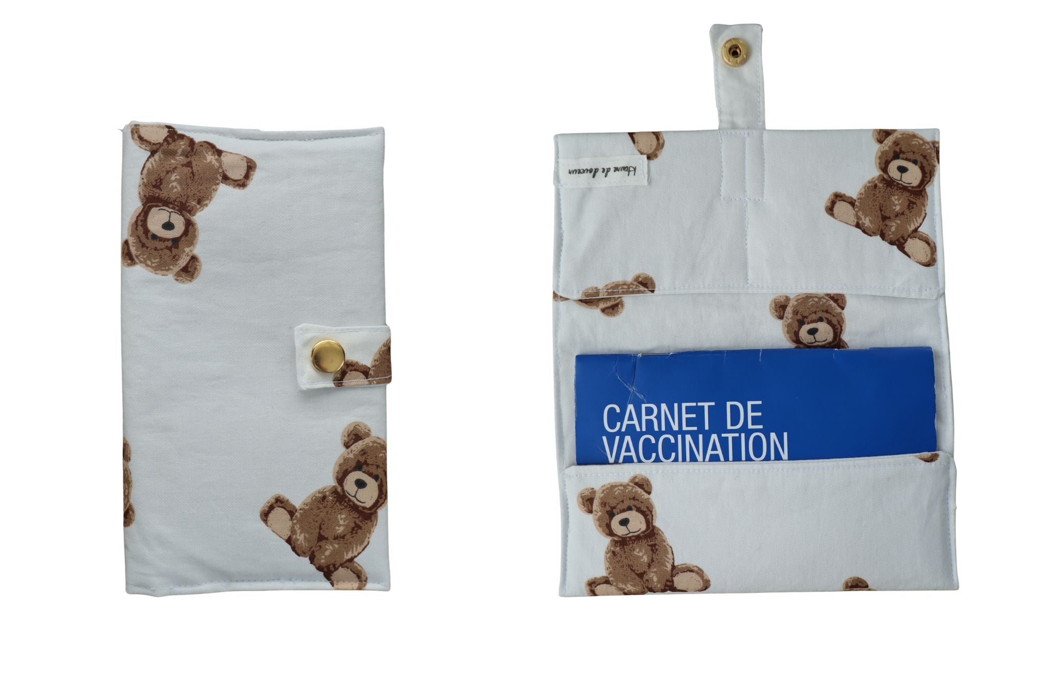 Étui carnet de vaccination ourson